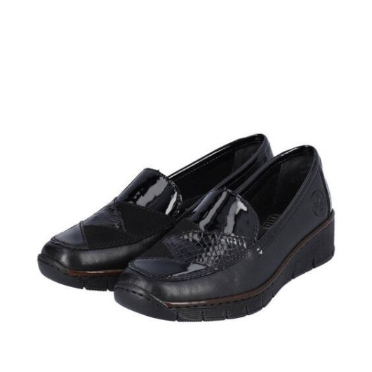 Półbuty Rieker damskie czarne wygodne