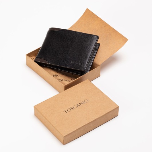 Męski portfel skórzany czarny