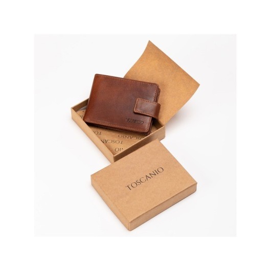 Wizytownik portfel skórzany męski brązowy Toscanio