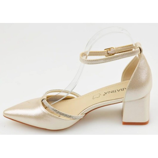 Czółenka wizytowe damskie złote Sabatina