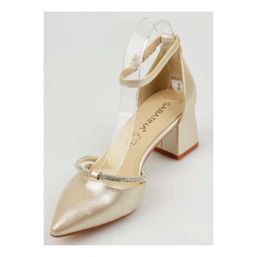 Czółenka wizytowe damskie złote Sabatina