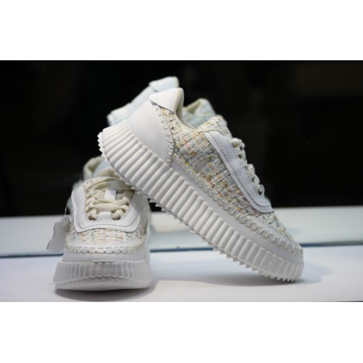 Skórzane sneakersy białe sznurowane na platformie Tanzzani wygodne HIT