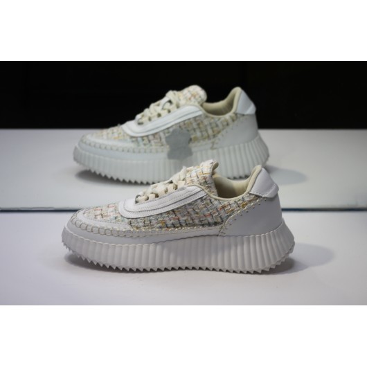 Skórzane sneakersy białe sznurowane na platformie Tanzzani wygodne HIT