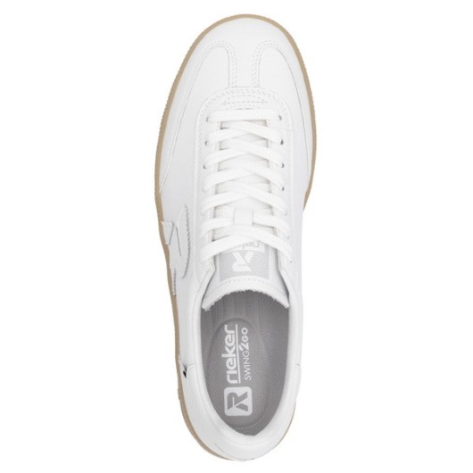 Białe sneakersy Rieker skórzane