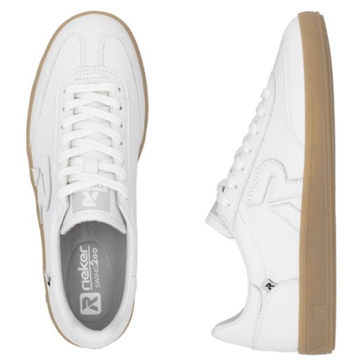 Białe sneakersy Rieker skórzane