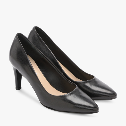 Czółenka skórzane na szpilce Ryłko