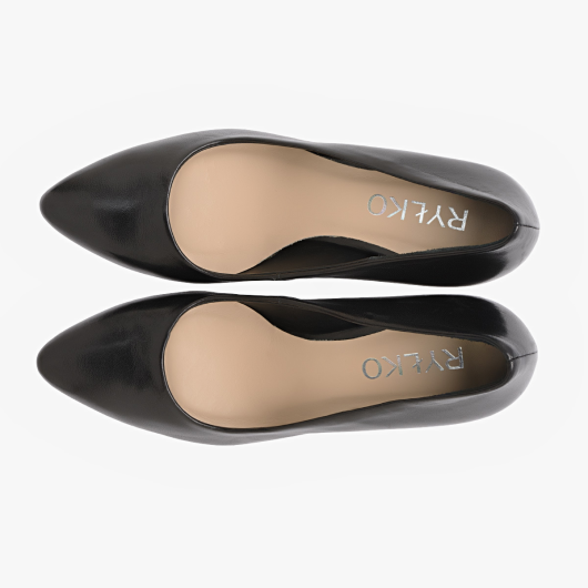 Czółenka skórzane na szpilce Ryłko