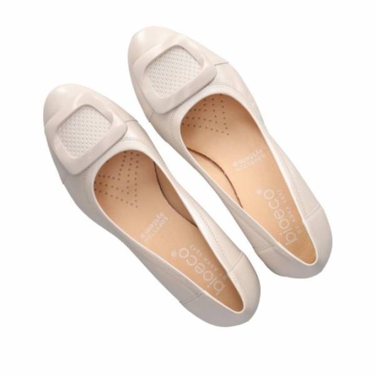 Czółenka damskie Bio-eco by Arka perła skórzane