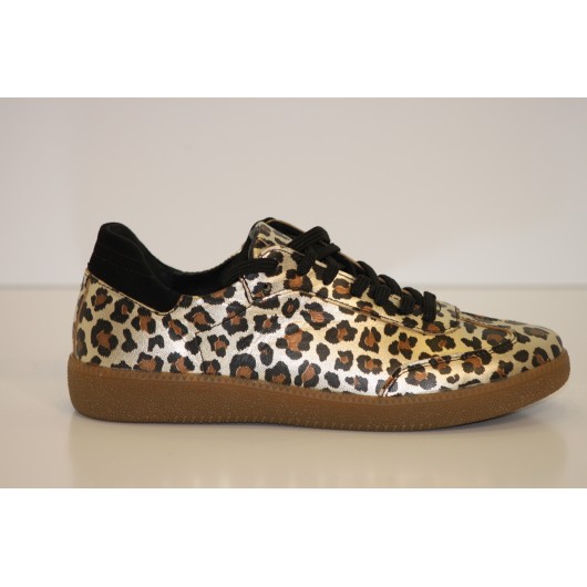 Sneakersy skórzane w panterkę Kampa