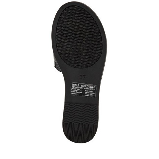 Klapki skórzane czarne Marco Tozzi