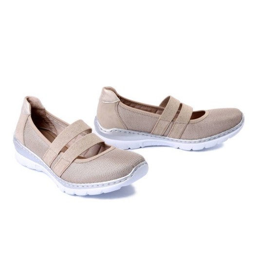Półbuty beżowe damskie Rieker