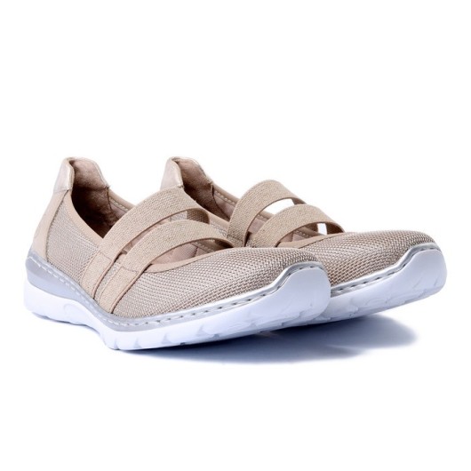 Półbuty beżowe damskie Rieker