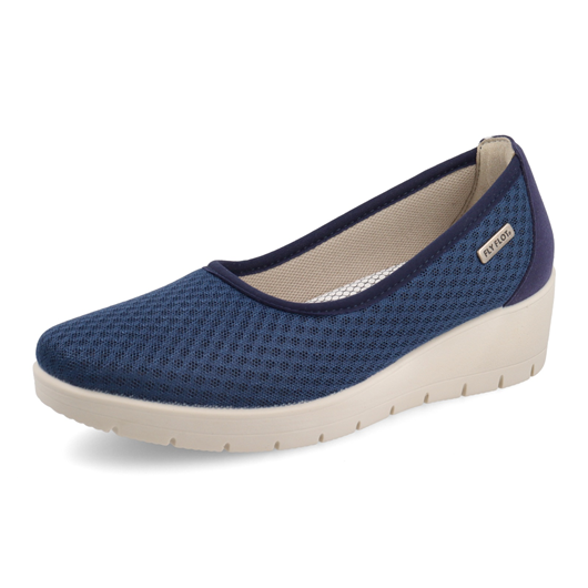 Półbuty damskie Fly Flot niebieskie na koturnie