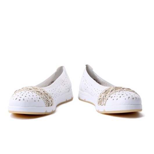 Baleriny damskie białe Rieker L3062-80
