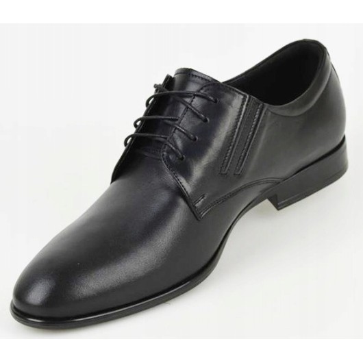 Pantofle męskie skórzane czarne Lavaggio