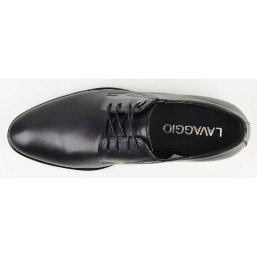 Pantofle męskie skórzane czarne Lavaggio