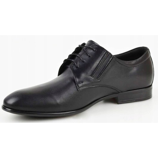 Pantofle męskie skórzane czarne Lavaggio