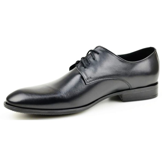 Półbuty męskie skórzane czarne Lavaggio