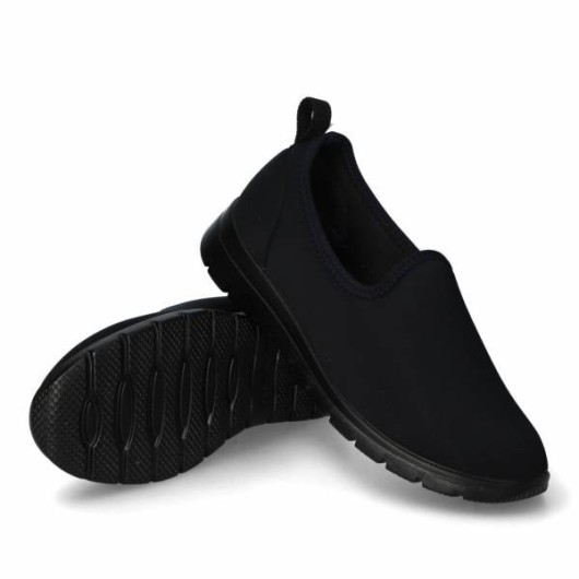 Półbuty damskie ze streczem Sanital Flex czarne