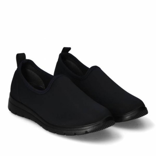 Półbuty damskie ze streczem Sanital Flex czarne