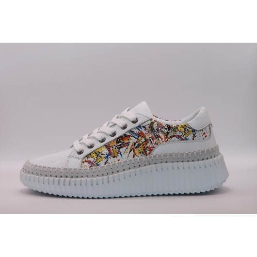 Obuwie sportowe damskie skórzane białe Loretta Vitale