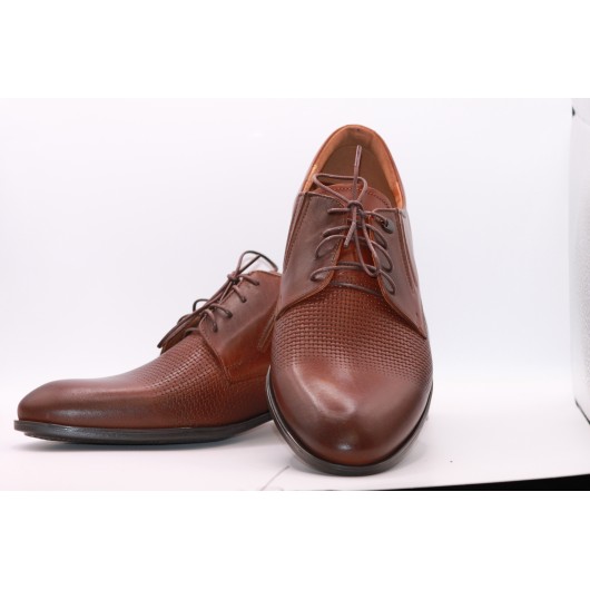 Buty wizytowe męskie brązowe skórzane