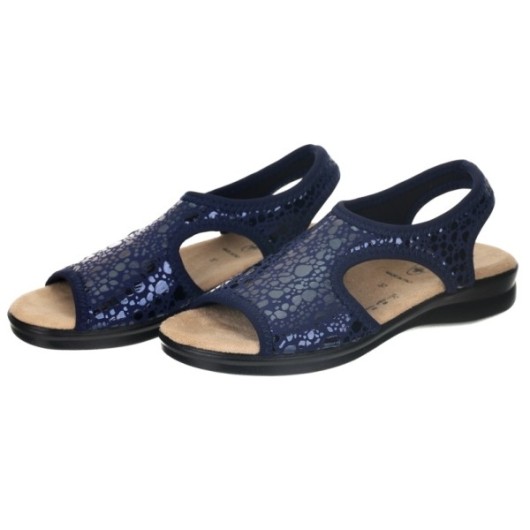 Sandały damskie zdrowotne navy ze streczem Sanital Flex