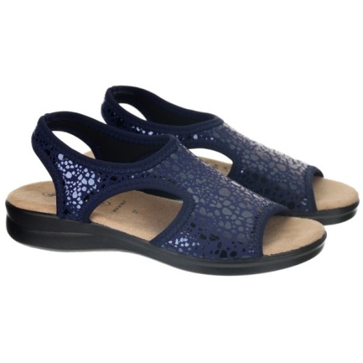 Sandały damskie zdrowotne navy ze streczem Sanital Flex