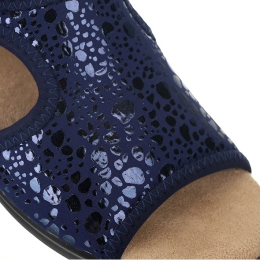 Sandały damskie zdrowotne navy ze streczem Sanital Flex