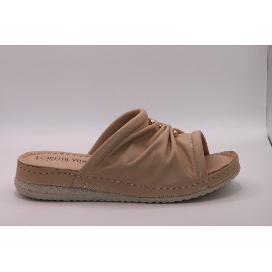 Klapek skórzany beżowy Loretta Vitale