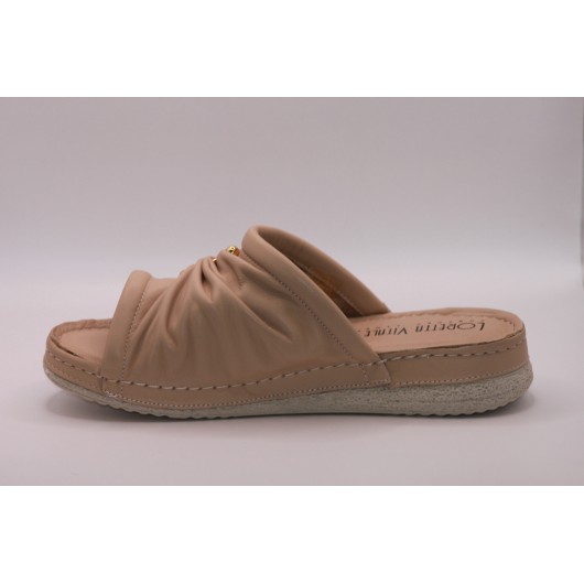 Klapek skórzany beżowy Loretta Vitale