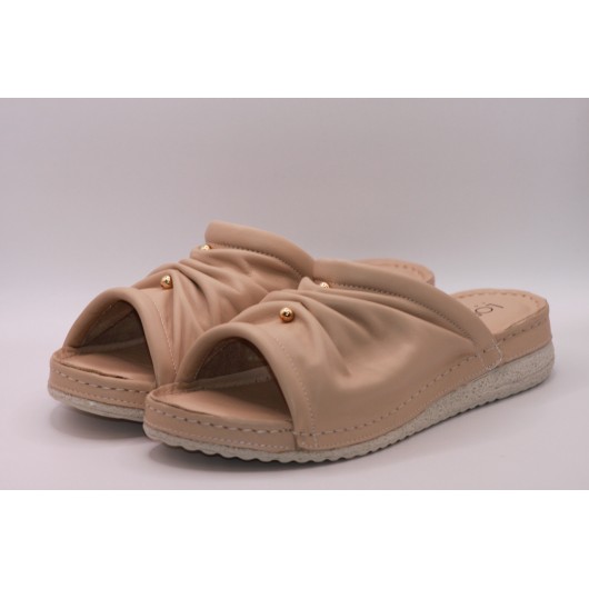 Klapek skórzany beżowy Loretta Vitale