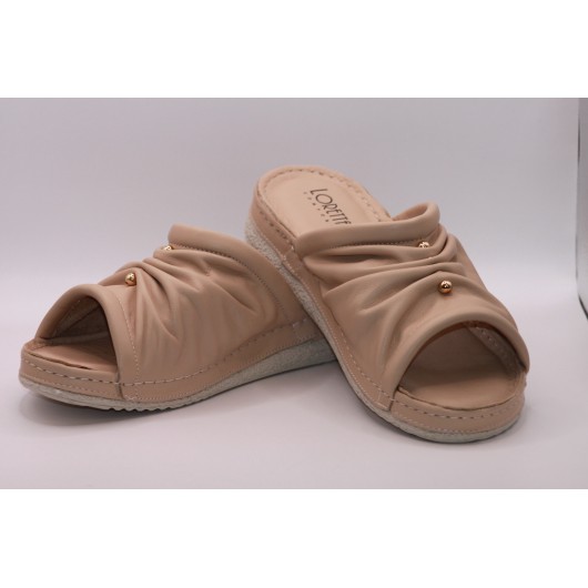 Klapek skórzany beżowy Loretta Vitale