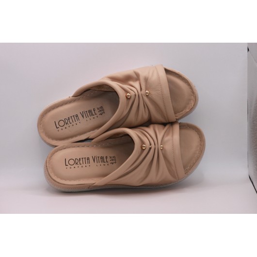 Klapek skórzany beżowy Loretta Vitale