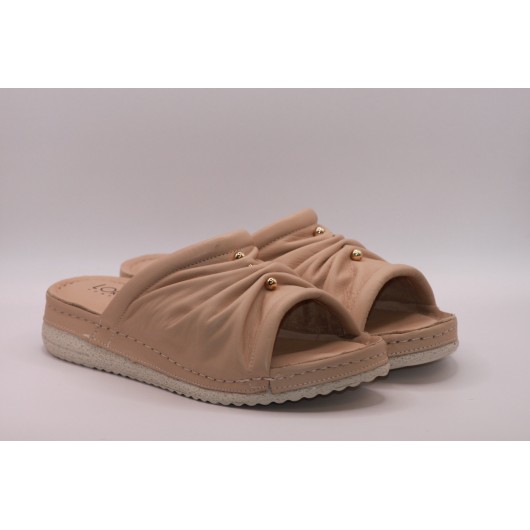 Klapek skórzany beżowy Loretta Vitale