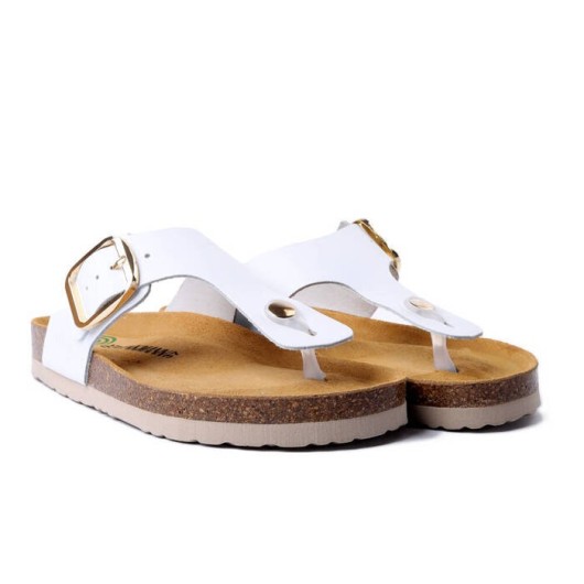 Klapki japonki skórzane Dr.Brinkmann 700681-03 białe