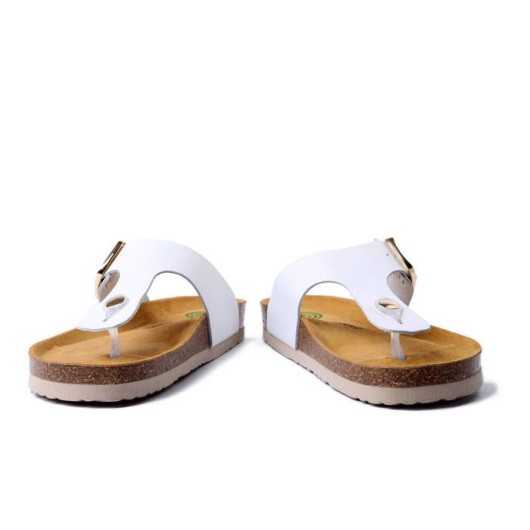 Klapki japonki skórzane Dr.Brinkmann 700681-03 białe