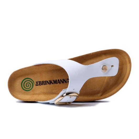 Klapki japonki skórzane Dr.Brinkmann 700681-03 białe