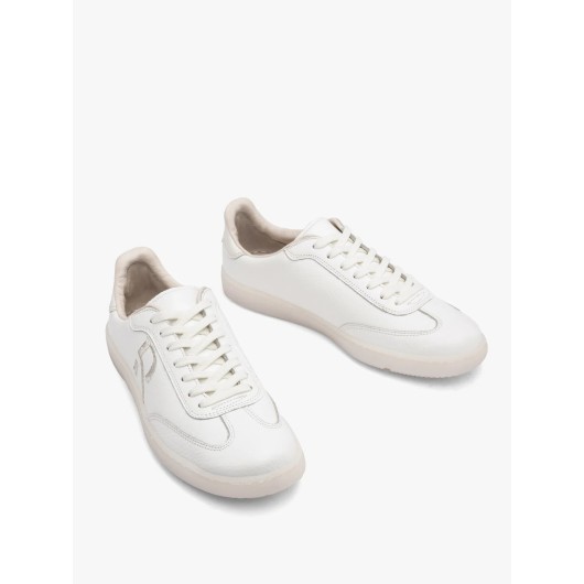 Białe półbuty sportowe Ryłko z dekoracyjnym haftem