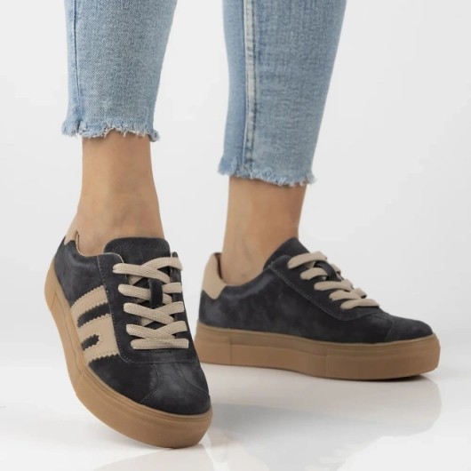 Sneakersy damskie buty na platformie DP6798/25 GR BE