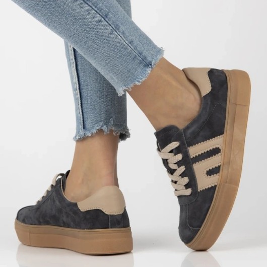 Sneakersy damskie buty na platformie DP6798/25 GR BE