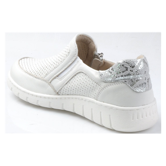 Skórzany półbut damski biały Enna 5014/04KF wsuwany