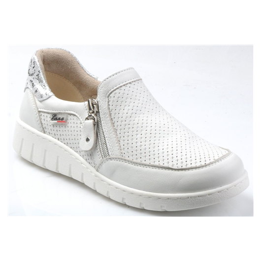 Skórzany półbut damski biały Enna 5014/04KF wsuwany