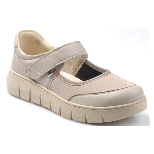 Półbuty skórzane beżowe ENNA 5017 buty zdrowotne