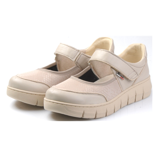 Półbuty skórzane beżowe ENNA 5017 buty zdrowotne