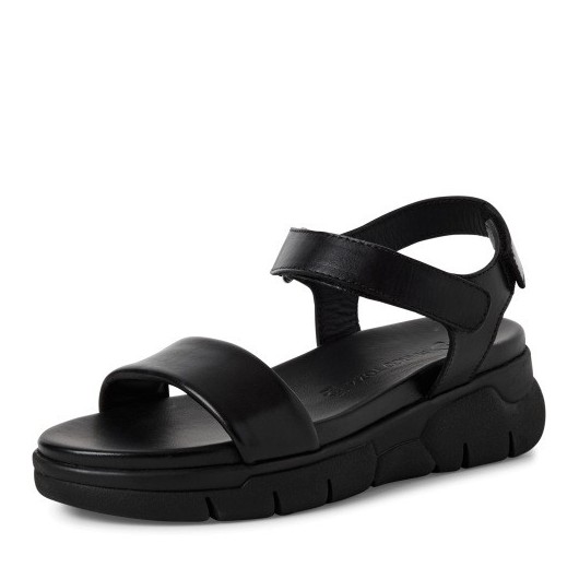 Sandały damskie czarne na platformie Marco Tozzi 2-28796-42