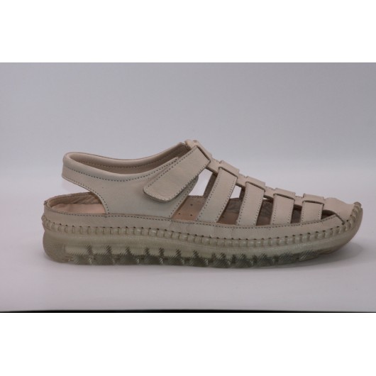 Sandałki kryte beżowe skórzane Loretta Vitale Es/106