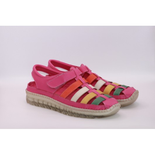 Sandały damskie wygodne skórzane Loretta Vitale Es/106 różowe