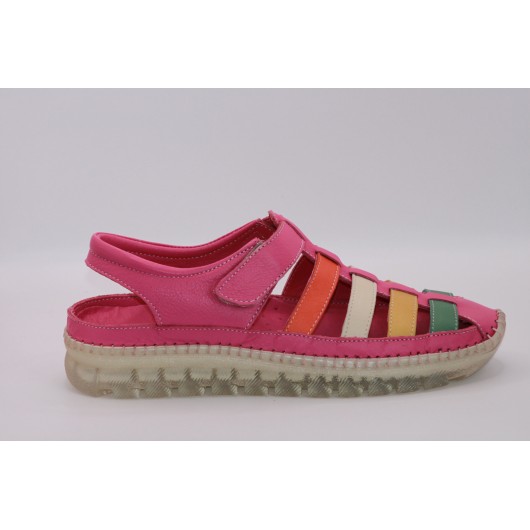 Sandały damskie wygodne skórzane Loretta Vitale Es/106 różowe