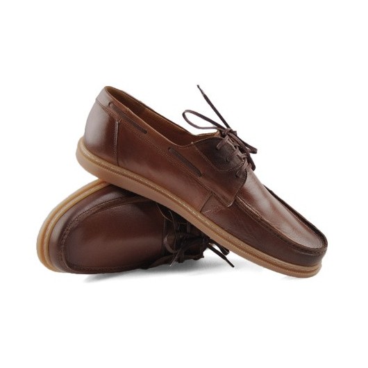 Półbuty męskie brązowe skórzane Lavaggio 2350-2 wygodne